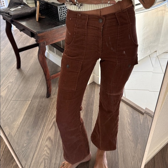 RARE Vintage Levi Brown Corduroy Pants kickflare Big E white tab - Picture 6 of 16